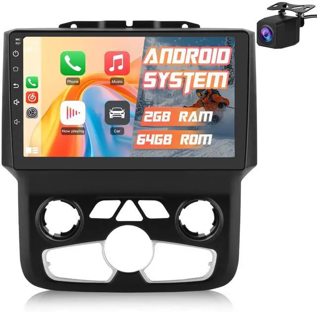 Main image of Car Radio for RAM 1500 2500 3500 Radio, 2013 2014 2015 2016 2017 2018 for Dodge RAM Radio Screen with 9 Inch, Android, Carplay, Touch Screen, Backup Camera, DSP, 64G ROM, Only Fit Auto AC