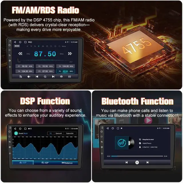 Alt view image 5 of 7 - Car Radio for RAM 1500 2500 3500 Radio, 2013 2014 2015 2016 2017 2018 for Dodge RAM Radio Screen with 9 Inch, Android, Carplay, Touch Screen, Backup Camera, DSP, 64G ROM, Only Fit Auto AC