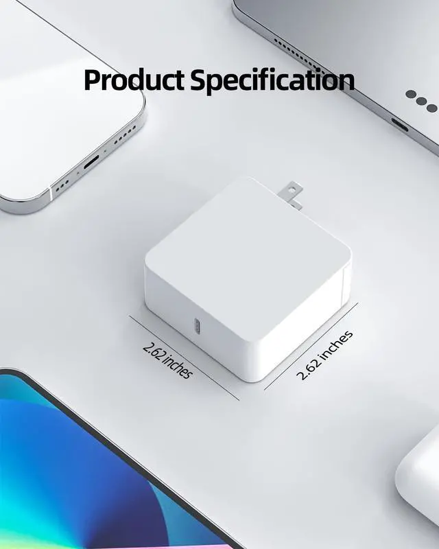 Alt view image 3 of 7 - 65W Fast Type C Charger Fit for Samsung Galaxy Book Pro, Pro 360 and More Replacements with USB C Connector, Foldable, Compact, Detachable 7.5ft Cable