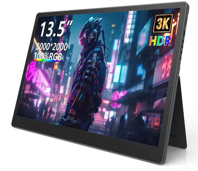 Main image of Portable Monitor 13.5'' 3000×2000 IPS 3:2 Screen, 100% sRGB HDR USB-C HDMI Second Monitor for Laptop, Ultra-Slim Portable Display with Adjustable Damping Stand, Plug & Play for PC Mac Phone
