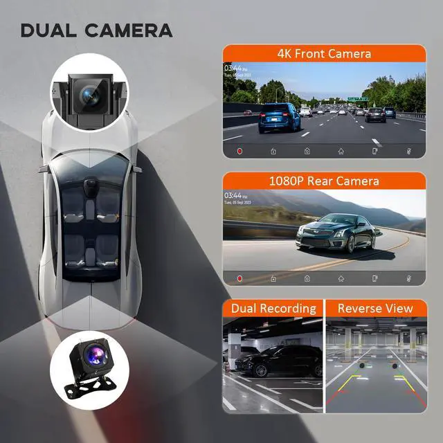 Alt view image 3 of 5 - Largest 11.5" Portable Apple Carplay Screen for Car, 4K Wireless Car Play & Android Auto, Upgrade Touchscreen with Dash Cam, App Control/Loop Recording/Backup Camera/Mirror Link/GPS/FM