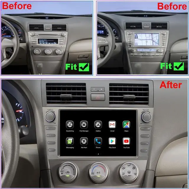 Alt view image 2 of 6 - QLED 8core for Toyota Camry Radio Upgrade 2007 2008 2009 2010 2011,Touch Screen Stereo,carplay and Android Auto,Free Camera