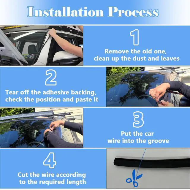 Alt view image 4 of 6 - Car Windshield Wire Hider Roof Rack Light Bar Cable Hider - Universal | 6.56 Ft Car Wire Hider Windshield Wire Cover - 1 PC