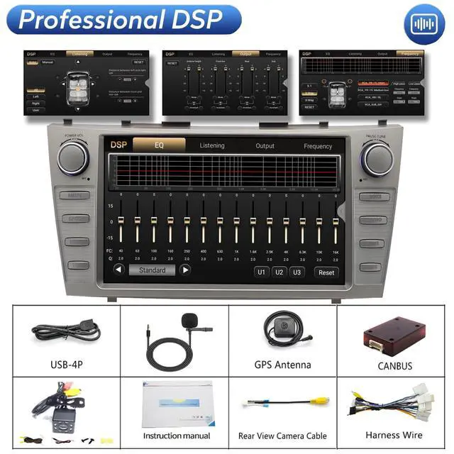 Alt view image 6 of 6 - QLED 8core for Toyota Camry Radio Upgrade 2007 2008 2009 2010 2011,Touch Screen Stereo,carplay and Android Auto,Free Camera