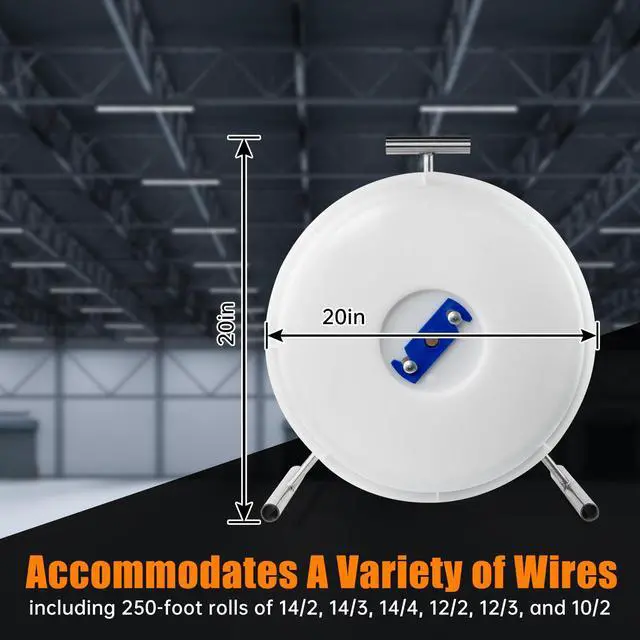 Alt view image 5 of 7 - 415D Wire Dispenser Wheel, 2 Reel Wire Dispenser Kit for 250 foot rolls of Wires, Cable Dispenser Wheel for Electricians & Contractor, Durable, Light Weight