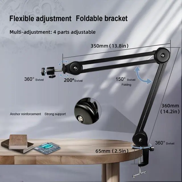 Alt view image 4 of 6 - Digital Microscope, 48MP 4K 1080P HDMI Type-C/USB Industrial Video Microscopes Camera, 150X Zoom C-Mount Lens, Foldable Stand, LED Ring Light, Soldering Microscope for Electronics Repair