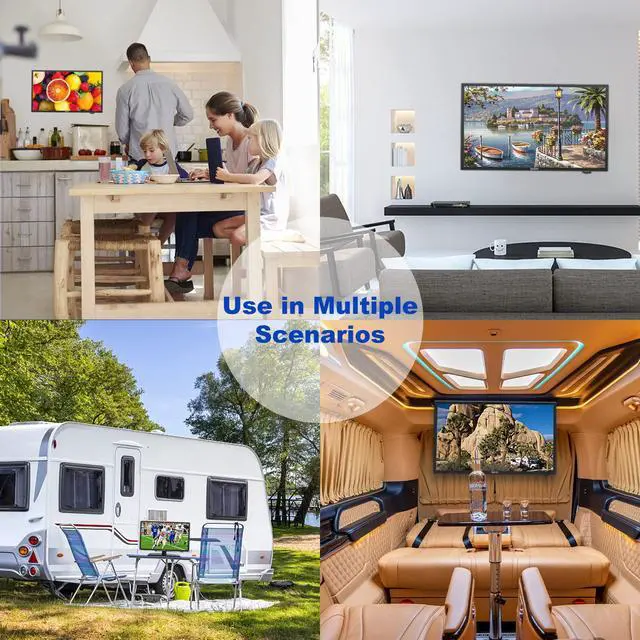 Alt view image 6 of 7 - 24 inch RV TV, 12V TV with DVD Player Built-in, 1080P Flat Screen | FM Radio, 9-32V Wide Voltage, DC/AC Power, Integrated ATSC Tuner, with HDMI/USB/AV, for RV Camper Car Motorhome (Non-Smart)