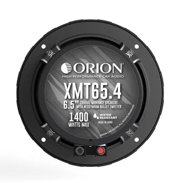 Alt view image 6 of 6 - XMT65.4 Water-Resistant 6.5 Coaxial Midrange Speaker w/Neodymium Bullet Tweeter, 1400W Max, 350W RMS, 4 Ohm All-Weather Pro Audio for Cars, Boats, Jet Skis, ATVs & Powersports (Pair)