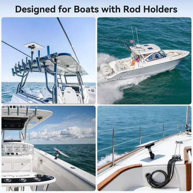 Alt view image 7 of 7 - Starlink Mini Mount, Heavy-Duty & Lockable Starlink Mini Boat Mount, Marine-Grade 360° Swive Fishing Rod Holder Mount for Satellite Dish, Starlink Mini Kit for Boats Yachts Sailboats Trawlers