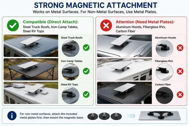 Alt view image 6 of 7 - Magnetic Roof Mount for Starlink Gen 3 Standard,Magnetic Mount No-Drill Installation,Strong Magnet Mounting Kit for Starlink Internet Kit Satellite Includes Adapter for Starlink