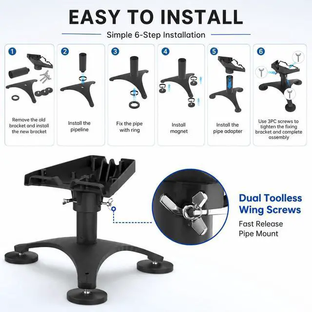 Alt view image 3 of 7 - Magnetic Roof Mount for Starlink Gen 3 Standard,Magnetic Mount No-Drill Installation,Strong Magnet Mounting Kit for Starlink Internet Kit Satellite Includes Adapter for Starlink