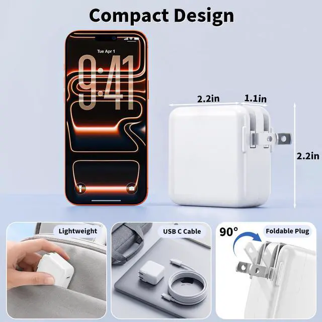 Alt view image 5 of 7 - Mac Book Air Charger, 30W USB C Charger for MacBook Air 15 13 Inch M5 M4 M3 M2 M1, Fast Charging Block Plug USB C Power Adapter & 6FT USBC Cable for MacBook Neo, iPhone 17/16/15 Pro,iPad Pro/Air/Mini