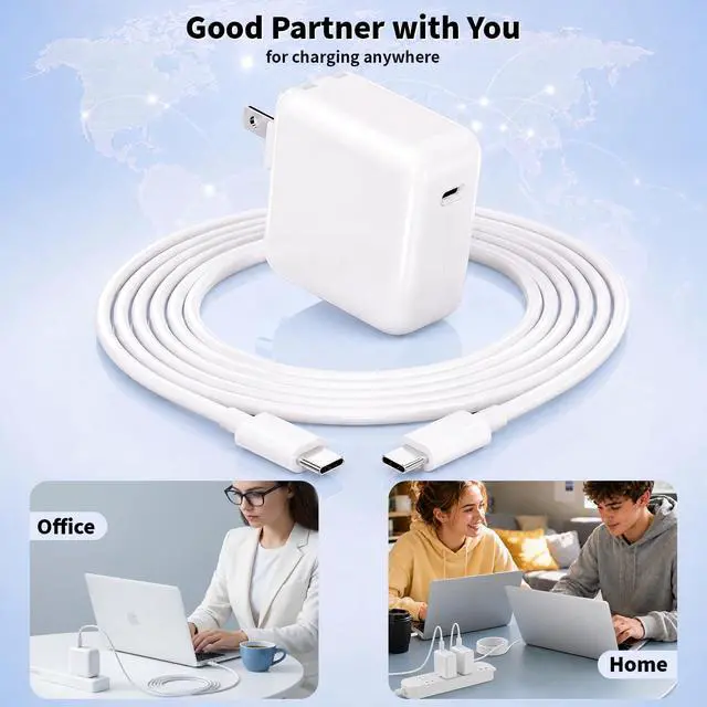 Alt view image 7 of 7 - Mac Book Air Charger, 30W USB C Charger for MacBook Air 15 13 Inch M5 M4 M3 M2 M1, Fast Charging Block Plug USB C Power Adapter & 6FT USBC Cable for MacBook Neo, iPhone 17/16/15 Pro,iPad Pro/Air/Mini