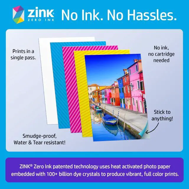 Alt view image 6 of 7 - Sprocket Select Portable Instant Color Photo Printer for Android and iOS Devices (Eclipse) Zink Paper Bundle