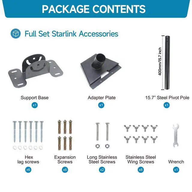 Alt view image 6 of 7 - Starlink Mount for Standard 4/4X/Gen 3, Starlink Roof/Wall Mount Kit | Heavy-Duty Starlink Mounting Kit with Full Package Accessories Wind-Resistant, Easy to Install