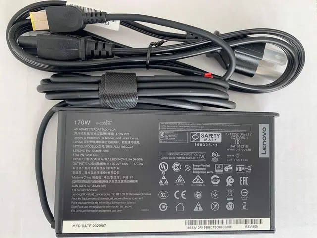 Alt view image 5 of 7 - Original Slim Version 170W AC Adapter for Thinkpad P53, P70, P71, P72, P73, Compatible with P/N: SA10R16886, ADL170SCC3A, 02DL140