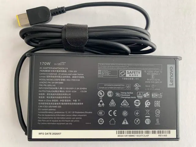 Alt view image 6 of 7 - Original Slim Version 170W AC Adapter for Thinkpad P53, P70, P71, P72, P73, Compatible with P/N: SA10R16886, ADL170SCC3A, 02DL140