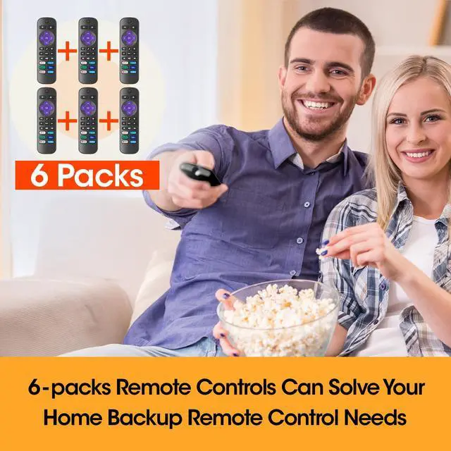 Alt view image 7 of 7 - 6 Pack Replacement Remote Control for Roku TV, Compatible with All Onn Roku/Hisense Roku/Sharp Roku/Philips Roku/TCL Roku Smart TVs(Not for Roku Stick, Box or Speaker)