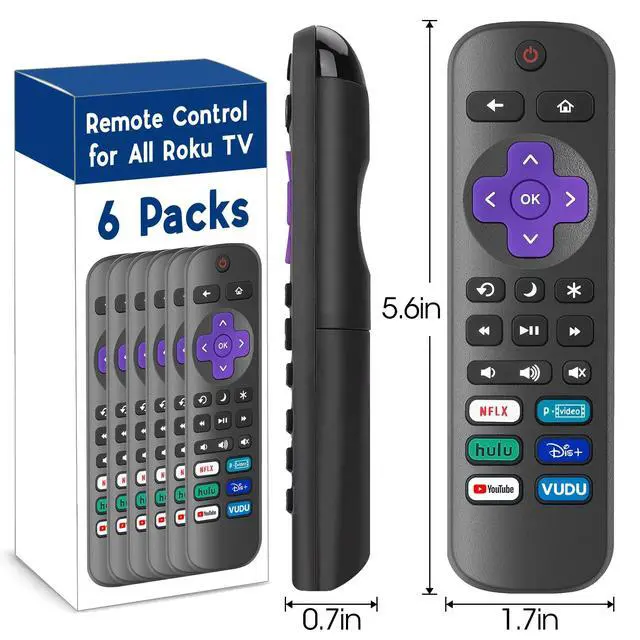 Alt view image 6 of 7 - 6 Pack Replacement Remote Control for Roku TV, Compatible with All Onn Roku/Hisense Roku/Sharp Roku/Philips Roku/TCL Roku Smart TVs(Not for Roku Stick, Box or Speaker)