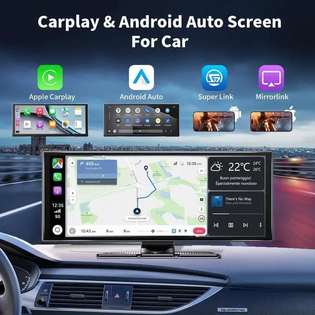 Alt view image 2 of 7 - Carplay Screen for Car 11.5" Largest HD Screen for Carplay & Android Auto Car Stereo with 4K Dash Cam 1080P Backup Camera, GPS Navigation/Bluetooth/Mirror Link/Voice Control/AUX/FM/Siri