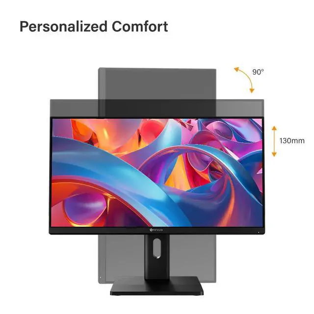 Alt view image 4 of 7 - EM2451 24 Inch 4K Monitor, 3840 x 2160 UHD, IPS, 100% sRGB, 93% DCI-P3, Height Adjustable, Pivot, USB-C with 65W Power Delivery, Dual HDMI 2.1, DisplayPort 1.4