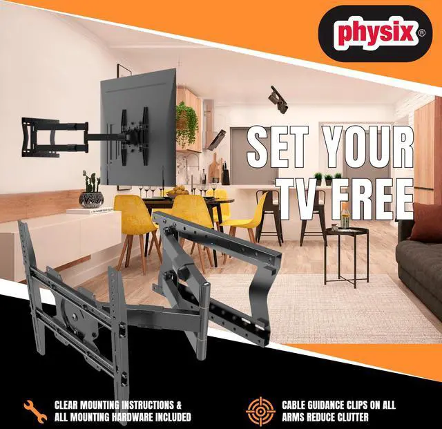 Alt view image 2 of 6 - 2120 Long arm TV Wall Mount for 32-75 inch Screens | Extra Long Extension up to 47 inch | Heavy-Duty TV Mount Holds up to 77 lbs | Full-Motion, swivels up to 180° | Max. VESA 400x400