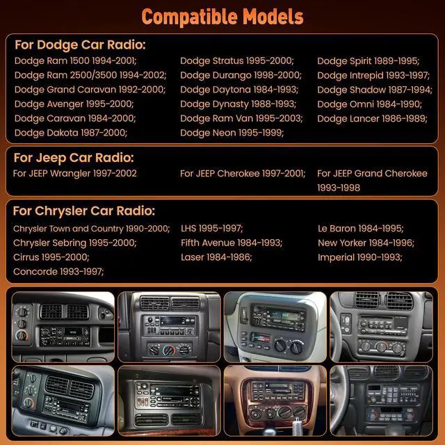 Alt view image 2 of 7 - Car Radio for Dodge Ram (1994-2001),for Dodge Grand Caravan (1992-2000) | (8Core + Android 15) 6.8 Inch QLED Touch Screen,Support Carplay& Android Auto& Mirror Link &Bluetooth&GPS&FM Radio