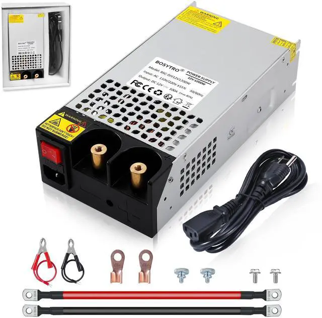 Main image of AC to DC Converter 12V Power Supply 1200W Max 100A SMPS 110v to 12v Converter Switching Power Supply Transformer for Car Radio/Stereos, RV, 3D Printer, Led Strip, Motor Pump, CCTV