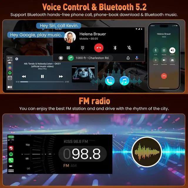 Alt view image 7 of 7 - Car Radio for Dodge Ram (1994-2001),for Dodge Grand Caravan (1992-2000) | (8Core + Android 15) 6.8 Inch QLED Touch Screen,Support Carplay& Android Auto& Mirror Link &Bluetooth&GPS&FM Radio