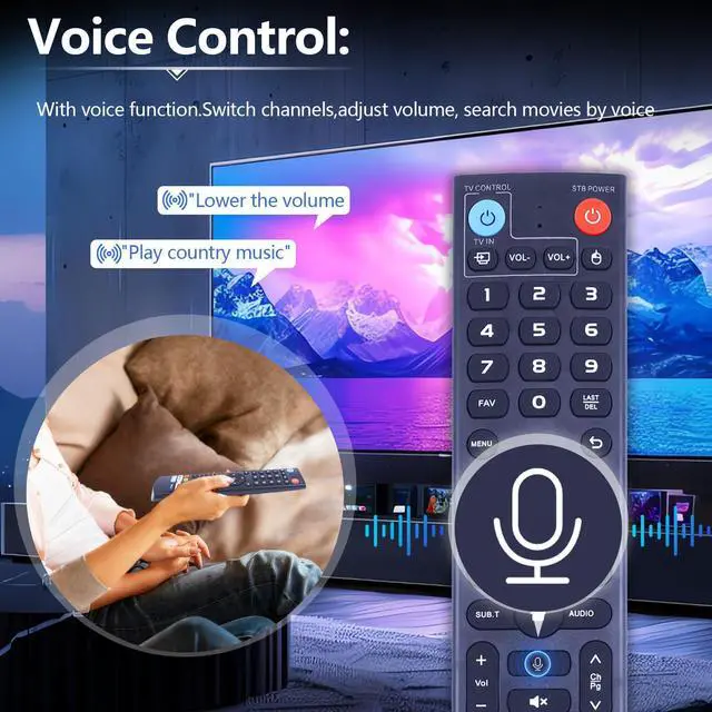 Alt view image 3 of 7 - New V3 Pro Voice Remote Control Compatible with vSeeBox V1/V2,V3/V2/V1/V5 Pro,V3Plus,Max/Elite/Max Intelligent Bluetooth Voice Remote Control
