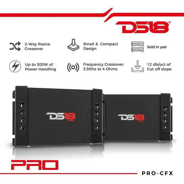 Alt view image 2 of 6 - PRO-CFX 2-Way Car Audio Passive Crossover, Great for Tweeters & Mid-Range Speakers - Power Handling Up to 300 Watts (2 Pack)