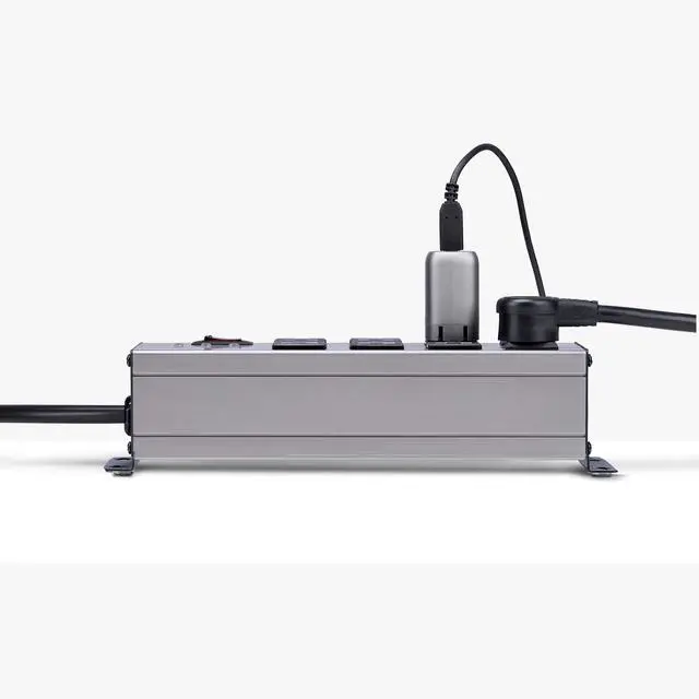 Alt view image 7 of 7 - StarTech Flat Plug 8-Outlet Heavy Duty Industrial Power Strip, TAA | 125V/15A with Surge Protector, 12ft/3.6m Extension Power Cord, Mountable PDU, EMI/RFI Isolation, NEMA 5-15P/R