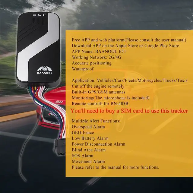 Alt view image 2 of 6 - BN 403 A/B 4G GPS Tracker Device for Vehicles No Monthly Fee Car Tracking Device Mini Locator for Automobile Truck Taxi (-403A 4G)