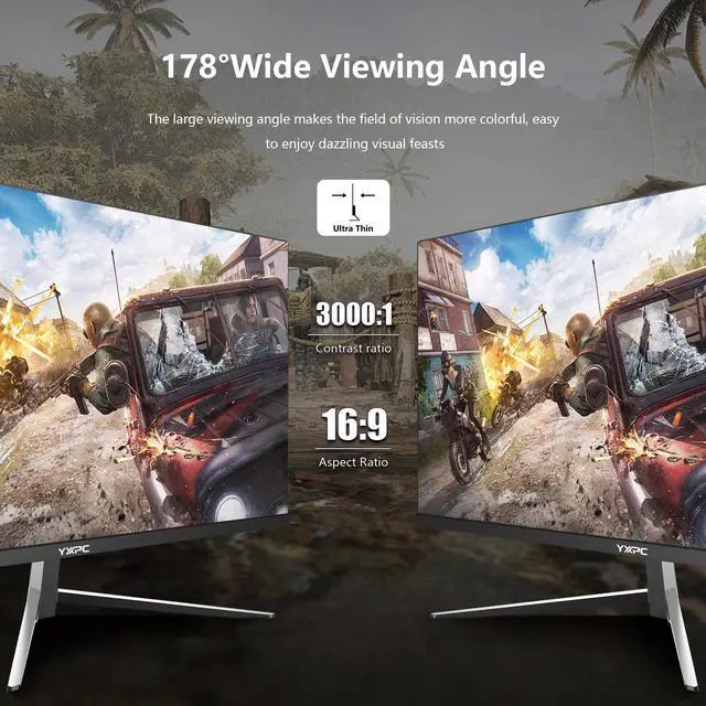 Alt view image 3 of 7 - 24 Inch Computer Monitor, 180Hz FHD 1080P VA Screen, 99% sRGB, 1ms, Frameless Design for Work and Play, HDMI, DP, VESA