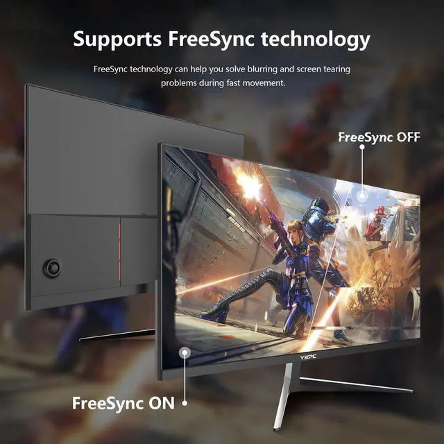 Alt view image 6 of 7 - 24 Inch Computer Monitor, 180Hz FHD 1080P VA Screen, 99% sRGB, 1ms, Frameless Design for Work and Play, HDMI, DP, VESA