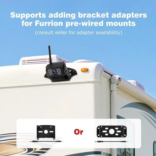 Alt view image 7 of 7 - 10.1" Wireless RV Backup Camera System, 2 Rear Cameras & 2 Side Cameras for Reversing/Monitoring Trailer Truck Pickup Camper, 1080P DVR Monitor, IP69K Waterproof IR Night Vision Camera, WN4