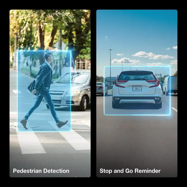 Alt view image 4 of 7 - Type S T400 AI-Powered Driver Assistance 4K Dash Cam with ADAS, Collision Warnings, Lane and Pedestrian Detection, Vehicle Departure Reminders, Front Rear Smart Incident Video Surveillance, SD Card