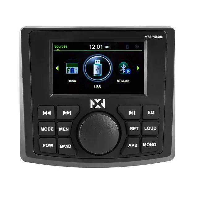 Alt view image 3 of 7 - VMPS35 Gauge Style Marine Stereo | With Bluetoothand a 3" Ultra Bright Full-Color TFT Display - Perfect for Boats, UTVs, & ATVs