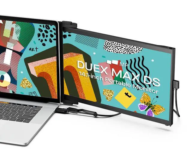 Main image of New Mobile Pixels Max DS 14.1'' FHD Portable Monitor, USB Type-C/HDMI | Plug and Play 1080p Laptop Monitor Extender, Portable Screen for 14'' to 17 '' Laptops, Mac/Windows/Android/Switch Compatible