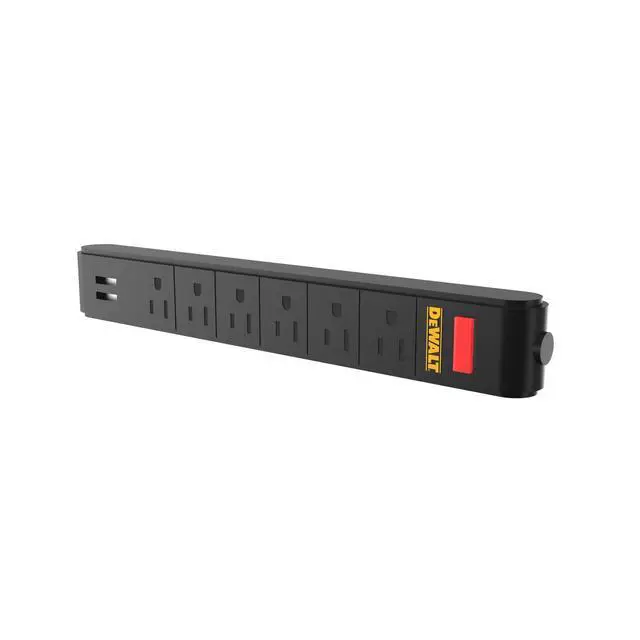 Alt view image 5 of 7 - Magnetic Power Strip with 6 Power Outlets, Workshop Storage System Compatible (DWST82693)