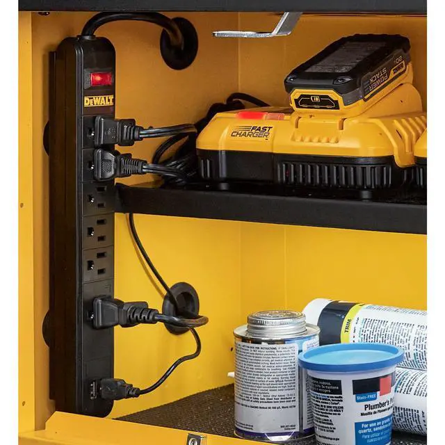 Alt view image 7 of 7 - Magnetic Power Strip with 6 Power Outlets, Workshop Storage System Compatible (DWST82693)