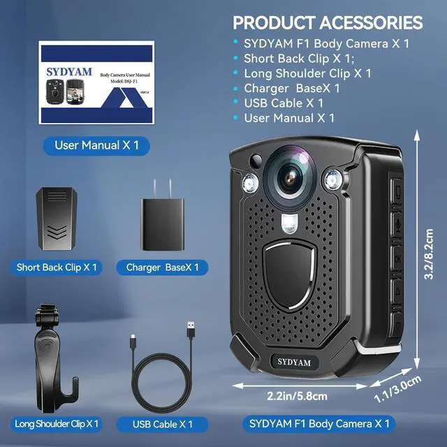 Alt view image 6 of 7 - 4K Body Camera, 11-13Hrs Battery Body Cameras with Audio and Video Recording, H.265 Video Code Body Cam for Security Guard Train Conductor Delivery Driver Waiter (128GB)