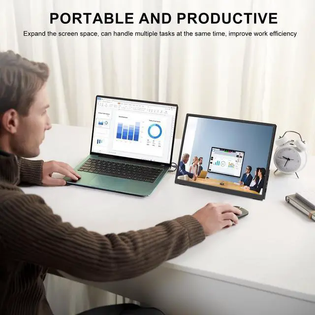 Alt view image 6 of 7 - Portable Monitor 10.5'' 1920 * 1280 Ultra-Slim Mini Monitor 3:2,500nits,2000:1,Standard USB C HDMI HDR Computer Monitor for Laptop Switch Mac Phone