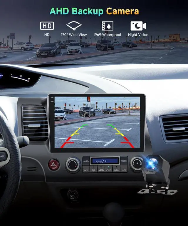 Alt view image 5 of 7 - 4G+128G Android 15 Car Radio for Honda Civic 2006 2007 2008 2009 2010 2011 | Stereo with 10.1inch Touchscreen Wireless CarPlay Android Auto Bluetooth 5.0 GPS FM/RDS 36EQ WiFi Backup Camera