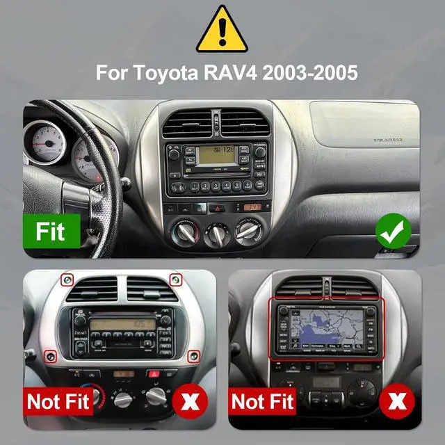 Alt view image 2 of 7 - 2+64G Android 14 Double Din Car Stereo for Toyota RAV4 2003-2005 with 9 Inch Touchscreen Radio Built-in Wireless Carplay/Android Auto/GPS/Bluetooth/FM/AUX-in/Steering Wheel Controls/Backup Camera