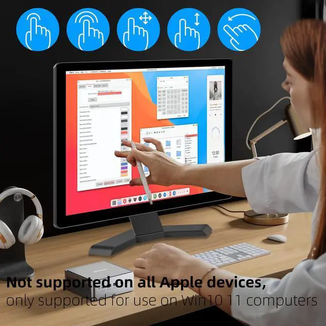 Alt view image 3 of 7 - 17" 10-Point Touch 4:3 Full HD 1280x1024 Square Touch Screen Monitor with HDMI USB Ports, VESA, Touchscreen for PC POS Machine Win 10 11, Built-in Speakers