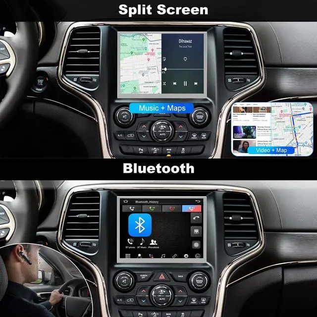 Alt view image 4 of 7 - 5GWiFi Upgrade Radio for Jeep Grand Cherokee 2014-2021, Dodge RAM 1500/2500/3500 2013-2018, Dodge Challenger Charger Durango 2015-2023, Touch Screen Car Stereo Carplay GPS (Only Fit 8.4inch Screen)