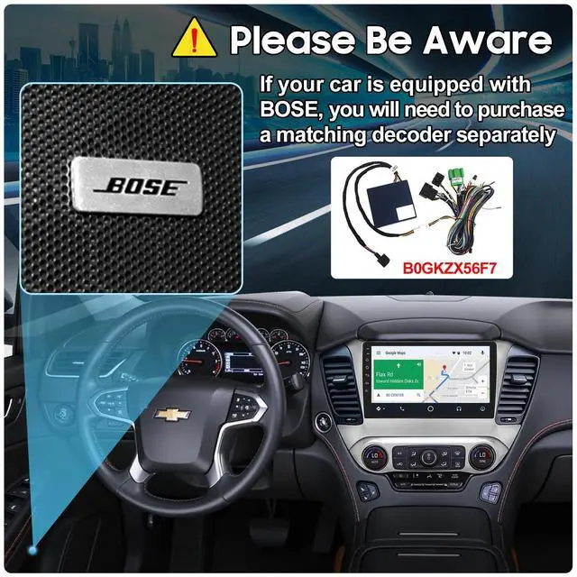Alt view image 3 of 7 - Car Radio Upgrade Dash Kit for Chevy Suburban Tahoe Yukon 2015-2019,Wireless CarPlay Android Auto, 2GB+64GB 8 Core Stereo System,10.1 Inch Touch Screen, GPS, Bluetooth, WiFi, SWC,MirrorLink