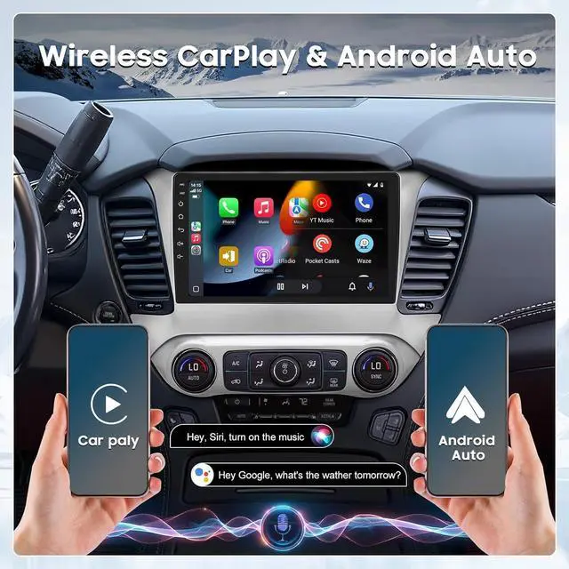 Alt view image 4 of 7 - Car Radio Upgrade Dash Kit for Chevy Suburban Tahoe Yukon 2015-2019,Wireless CarPlay Android Auto, 2GB+64GB 8 Core Stereo System,10.1 Inch Touch Screen, GPS, Bluetooth, WiFi, SWC,MirrorLink