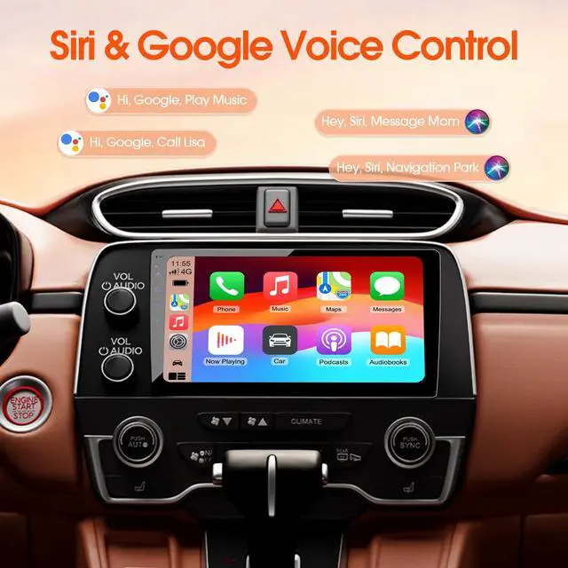 Alt view image 3 of 7 - Double Din Car Stereo, 10.1" HD Touchscreen with Wireless Apple Carplay & Android Auto, Mirror Link, Bluetooth 5.4, SWC, Subwoofer, 5.1 CHN, Backup Camera, 4+64GB, FM/AM Car Radio Receiver